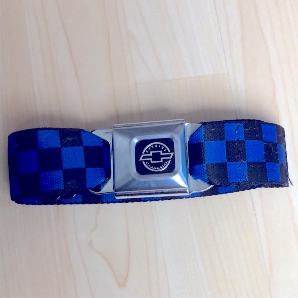 Blue and Black Chevrolet Seatbelt Belt